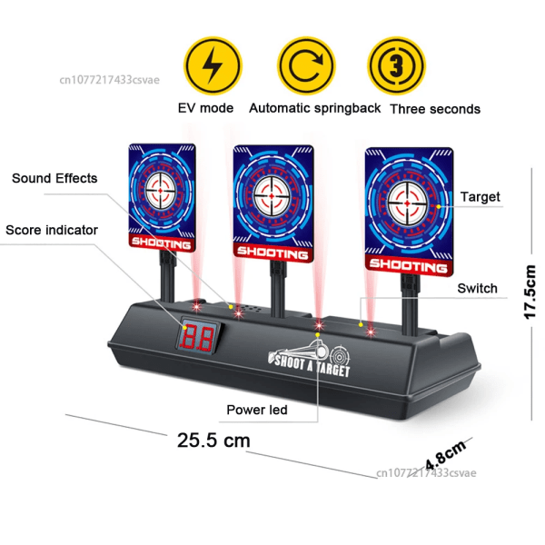 Auto-Reset Electric Target For Nerf Guns Kulor Leksaker För Pärlor Blaster Gun Leksaksdelar Högprecisionspoängmål Övningsmål 2