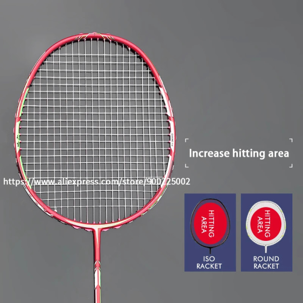 100 % kolfibersträngad badmintonracket Lättaste 10U 54g 22-30LBS G4 professionell racket med påsar Stringracket Sport White Strings