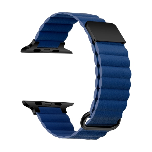 Magnetisk rem för Apple Watch Ultra 49mm 8 7 45mm 41mm Läder Metall armband i rostfritt stål För iWatch 6 5 4 3 SE 44/42/40mm Midnight blue 42mm 44mm 45mm 49mm