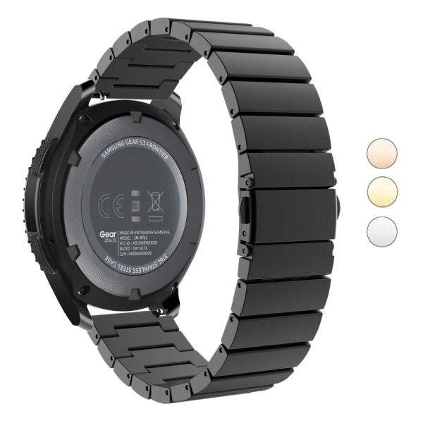 Metallrem för Samsung Galaxy watch 46mm Gear S3 Frontier Amazfit GTR High end armband i rostfritt stål för Huawei Watch GT2/3 Black B 22mm