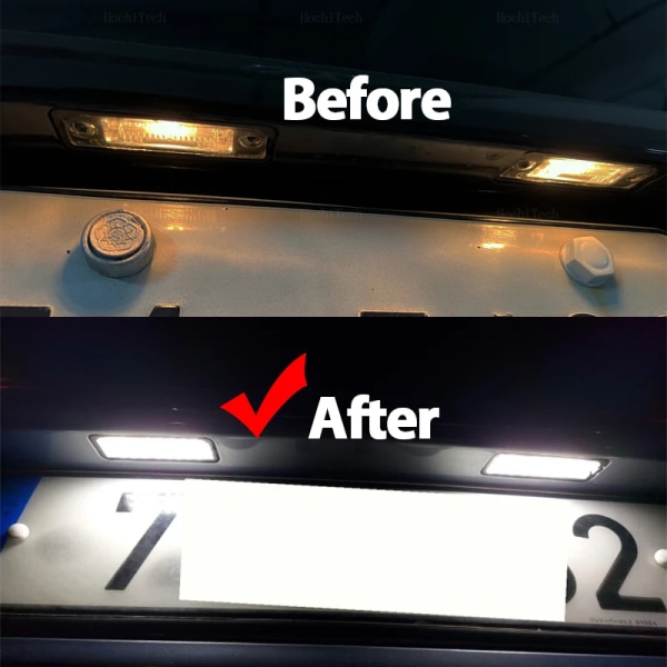 2st Canbus Car LED nummer registreringsskylt ljus för VW Passat B6 CC Eos Golf 4 5 6 7 MK7 Polo Superb Seat Leon Altea WHITE