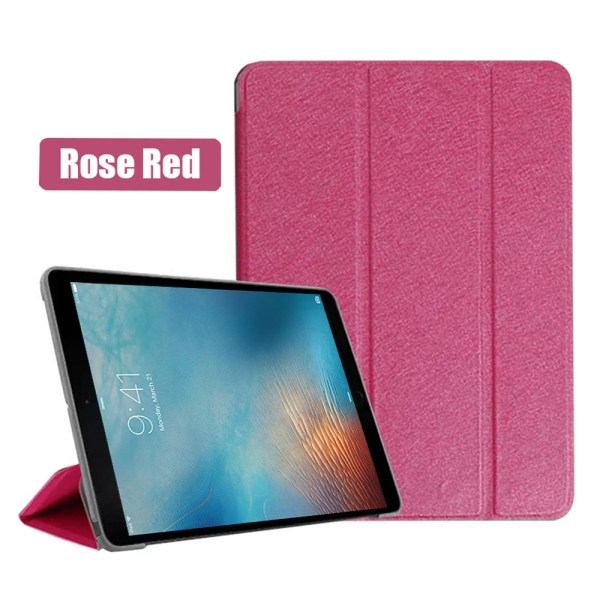 Case för ipad Pro 9,7 tum Case PU-läder cover med stativ Auto Sleep Smart Cover för iPad Pro 9,7 2016 A1673 A1674 Funda iPad Pro 9.7 Silk Rose Red