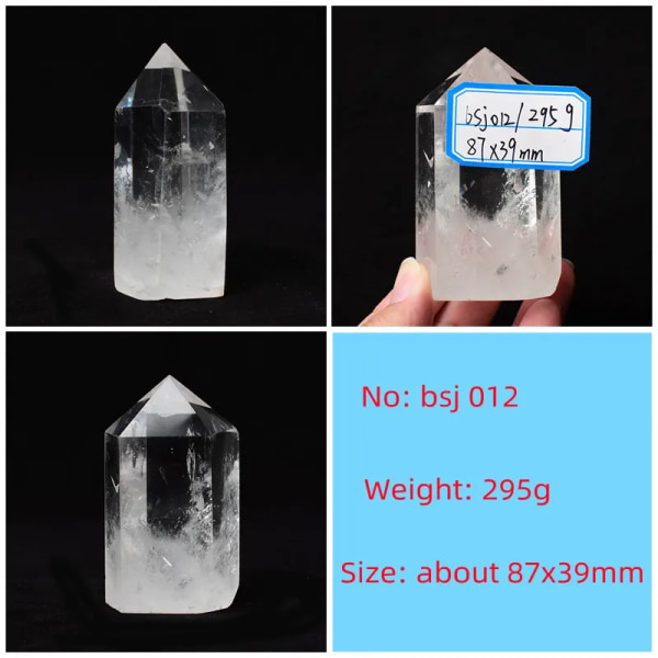 Hög kvalitet naturlig klar kvarts Stor storlek Transparens Quartz Point Healing Stone Kristall Prismor Obelisk Wand Sten Heminredning bsj012