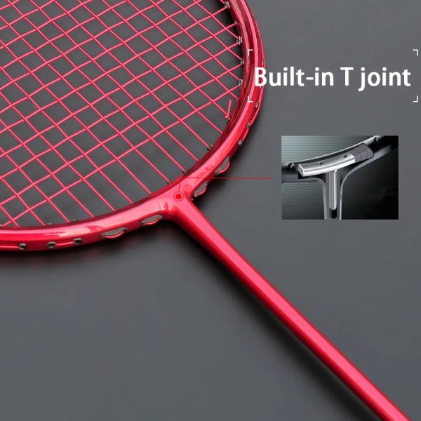 Ultralätt 5U kolfiberbadmintonracket med strängväskor Raquette Strung Padel Racket Z Speed ​​Force Professional Racket Red