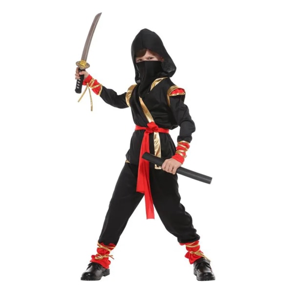 Halloweendräkter Pojkar Drak Ninjadräkt Flickor Warrior Cosplay Carnival Party Fancy Dress Up för barn Barn B-0125 (No Knife) M(height 110-120cm)