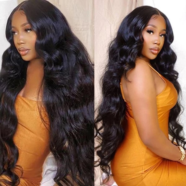 13x4 Body Wave Spets Front Peruk Människohår Peruker För Svarta Kvinnor Brasilianska Förplockade HD 4x4 5x5 Spetsförslutning Lös Deep Wave Peruker 4x4 HD Lace Wig 14inches