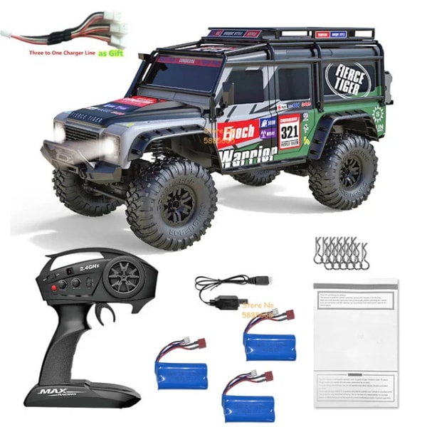 4WD 45 graders klättring RC terrängband 2,4G 4WD 1/10 Professionell stor RC lastbil oberoende fjädring RC Racing Drift Car Green 3B 47.4CM