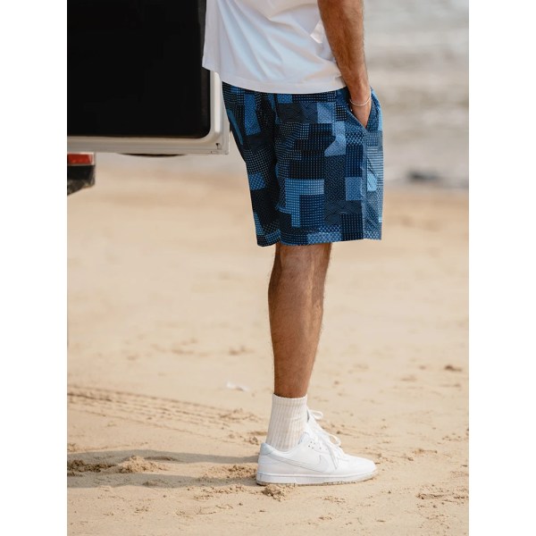 High Standard Series 2023 Summer New Oversize Quick Dry Lättviktsshorts med dragsko för män SM130235 Blue L REC 65.5-72.5KG