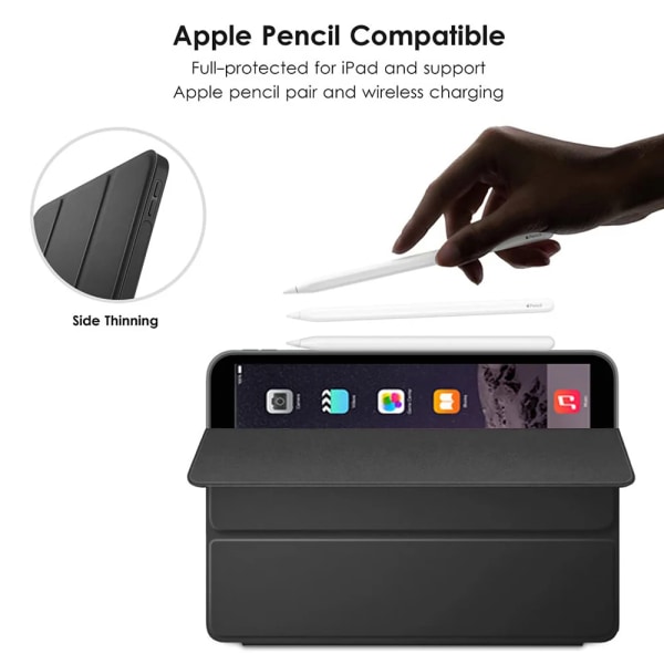 Case för Apple iPad Mini 1 2 3 4 5 6 7.9 3:e 4:e 5:e 6:e generationen 2013 2014 2015 2019 2021 Magnetic Flip Smart Cover iPad Mini 1 7.9 2012 Black Hard Shell