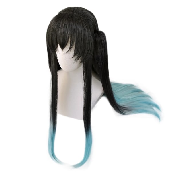 Anime Tokitou Muichirou Cosplay Peruk Muichiro Tokito Peruk Värmebeständigt syntetiskt hår Peruk +WigCap Mixing Wig One Size