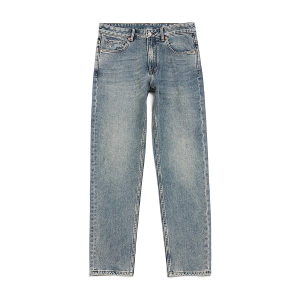2023 vår nya vanliga raka jeans män Värmefiber 13,5 Oz jeansbyxor Plus Size Märkeskläder Nostalgic blue 31 REC 65.5-70KG