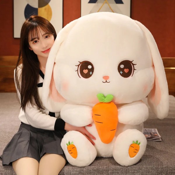Kawaii kanin plyschleksak 80 cm stor storlek gosedjur kanin kanin mjuk docka kudde Barnleksaker Födelsedagsjulklapp till flicka 50cm