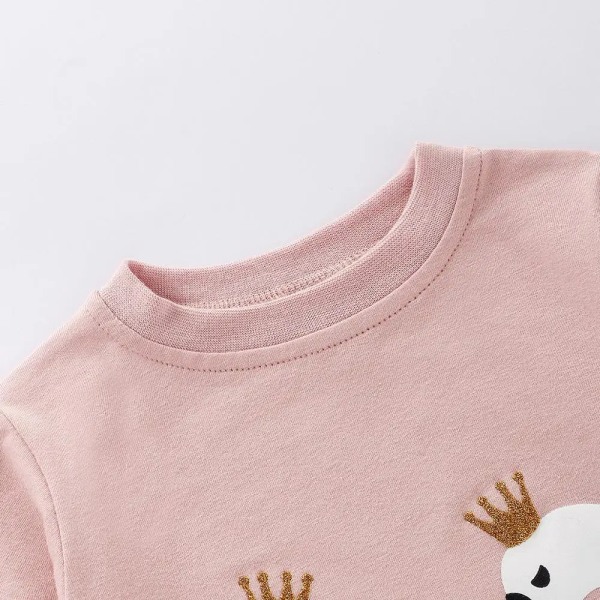 2020 Ny vår och höst Baby Mjukt Print Långärmad topp och randiga byxuppsättningar Baby Girl Kläder Pink 18-24 Months