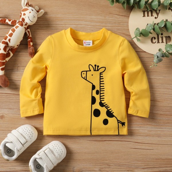 Baby pojke/flicka Barnliknande djurmönster Långärmad T-shirt Ginger Kids5-6Years