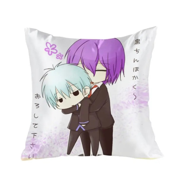 Hobby Express Kuroko no Basket Mukkun och Tetsu Chibi Japan fyrkantigt case Anime Print Design Dakimakura GZFONG79 40 cm x 40 cm Peach Skin