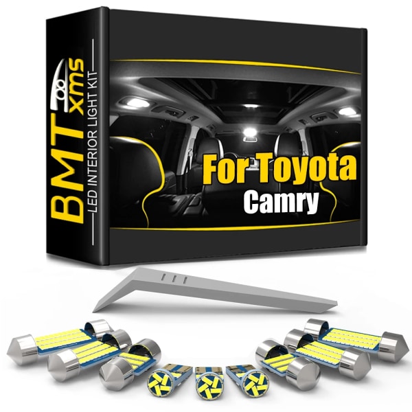 Bmtxms Canbus för Toyota Camry XV10 XV20 XV30 XV40 XV50 1993 2002 2008 2012 2018 2019 2020 Tillbehör LED-inredningsljussats Warn White