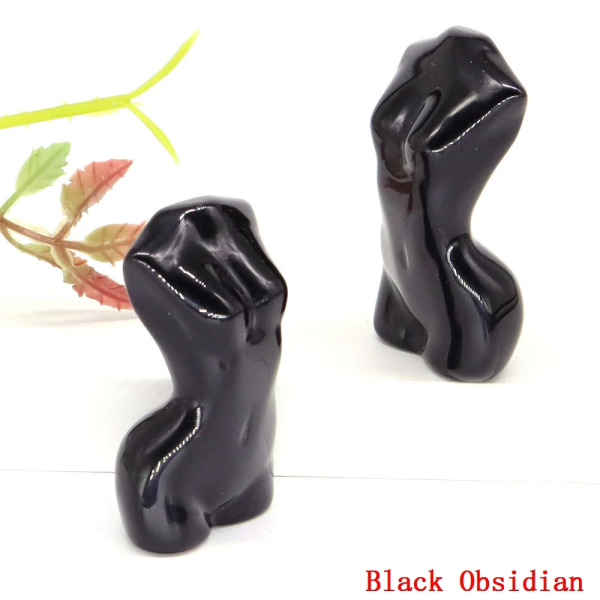 2" Kvinnor Byst Modell Natursten Ametist Helande Kristall Kvinnlig Sexig Tjej Kroppsfigur Hantverk Kärlekspresenter Heminredning Partihandel Black Obsidian 5pcs