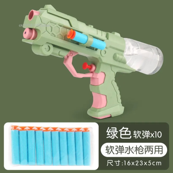 Vattenpistolleksak för barn Sommarleksakspistol Soft Bullet Vattensprutpistol med dubbla ändamål Leksak Set 3