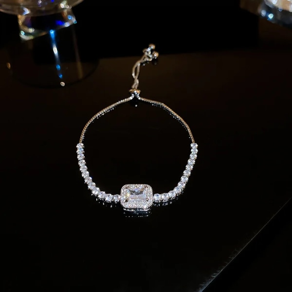 Nytt koreanskt utsökt enkel pärla geometriskt armband Temperament mode metallarmband damsmycken A