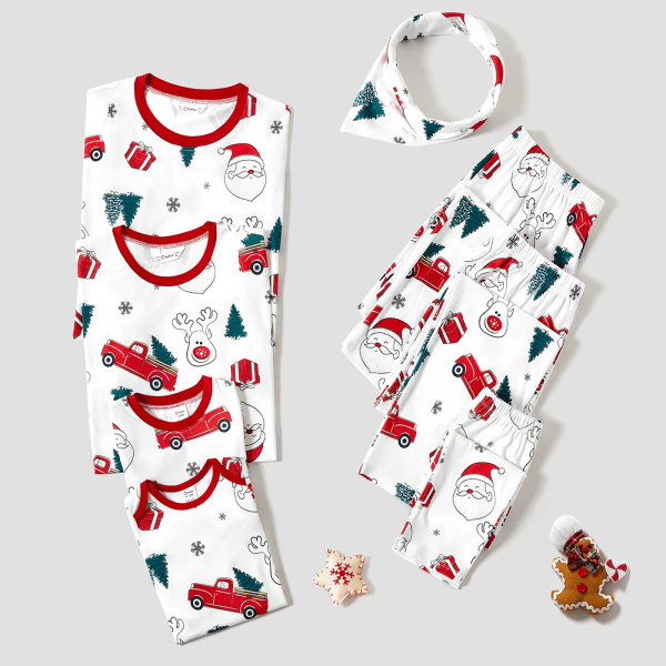 Matchande pyjamasset för julkoffertar och print (flambeständigt) Red Kids6-7Years