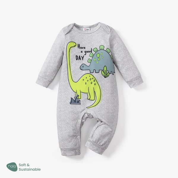 Baby flicka/pojke dinosaurie mönster jumpsuit WARMGREY 0-3Months