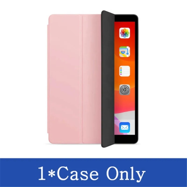 Case för Apple iPad Air 1 2 3 4 5 9,7 10,5 10,9 Air5 Air4 Air3 Trifold PU Läder Magnetisk Smart Cover + härdat glas Rose Gold Cover iPad Air 3 10.5 2019