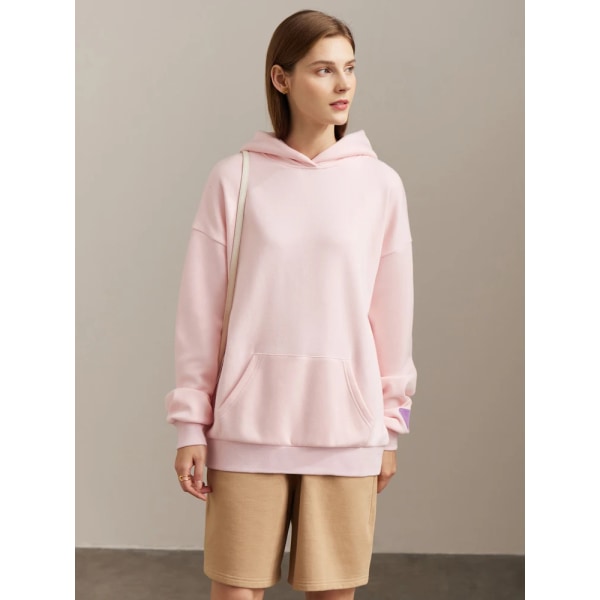 Minimalism Sweatshirt Huvtröjor för kvinnor 2022 Printed Elegant Casual Lös Mode Sweatshirts Kläder Toppar 12230348 Pink M