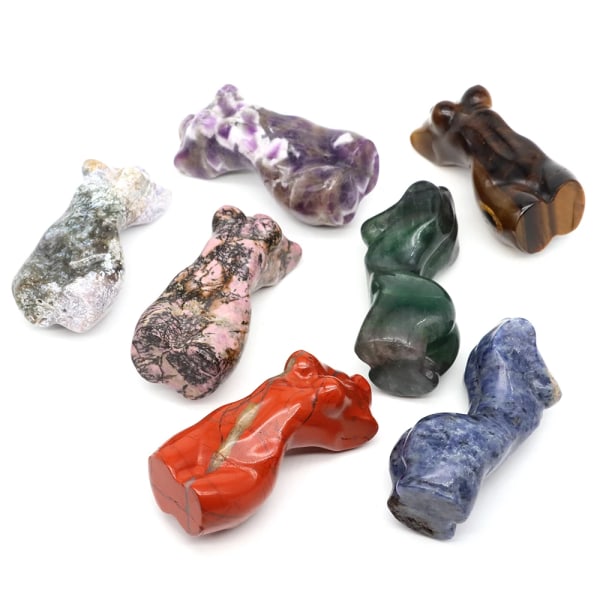 3 "naturstenar snidade kvinnor byst modell staty Healing Crystal Reiki ädelsten Sexig flicka Kroppshantverk statyett hemprydnad India Agate 5pcs