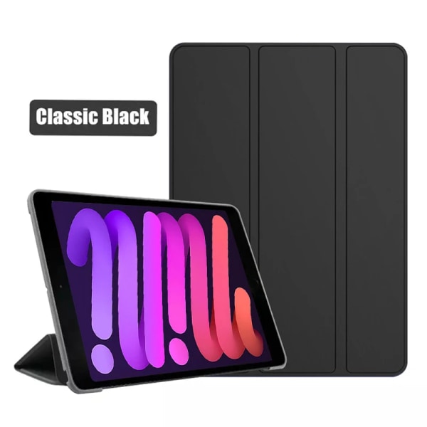 Case för ipad mini1 2 3 4 5 mini2 mini 3 mini4 mini 5 mini 6 8.3 PU Läder Smart cover för APPLE iPad mini 1/2/3/4/5/6 iPad Mini 1 2 3 Black