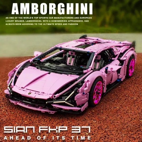 I LAGER 1:8 Electroplate LamborghiniI Sian FKP 37 Sports Super Car Technology 42115 MOC Byggstenar Tegelstenar Högteknologiska leksaker black