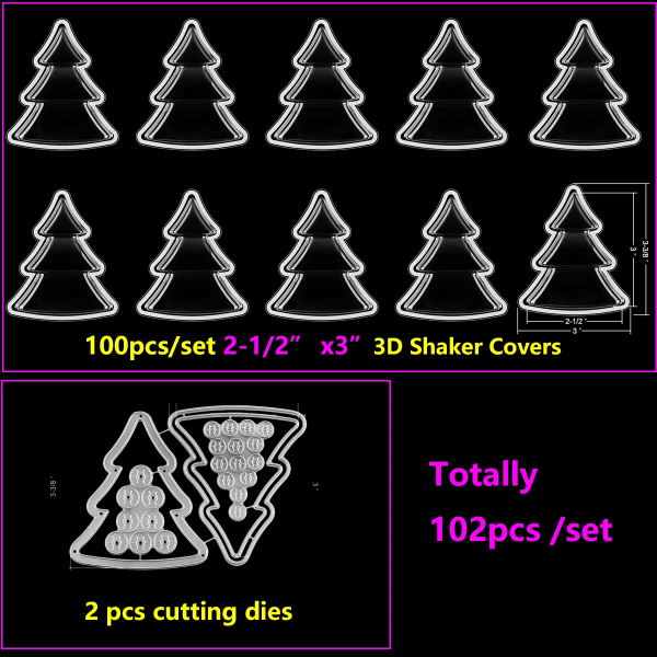 51-155 st 3D-dimensionella Shaker Domes för att lägga till dimensioner till Shaker-kort Plast Puffy Shaker Fönsterskydd Set Bundle Deals violet