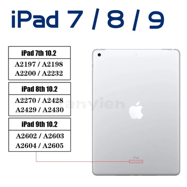Case för Apple iPad Mini 2 3 4 5 6 7.9 9.7 10.2 2:e 3:e 4:e 5:e 6:e 7:e 8:e 9:e 10:e generationens mjuka silikonsvarta skal iPad 7 8 9