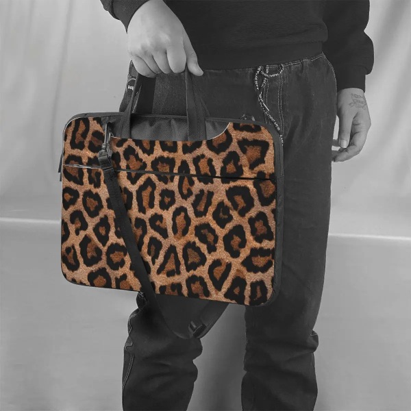 Print bärbar datorväska Spotted Leopard för Macbook Air Pro Microsoft 13 14 15 15.6 Case Fashion Shockproof Pouch 4 14"