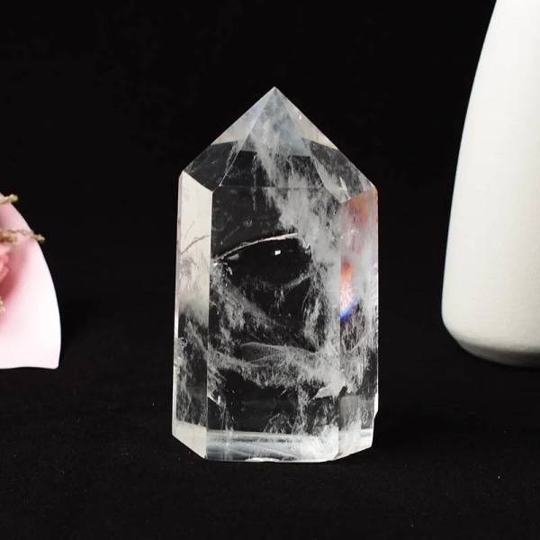 Hög kvalitet naturlig klar kvarts Stor storlek Transparens Quartz Point Healing Stone Kristall Prismor Obelisk Wand Sten Heminredning bsj015