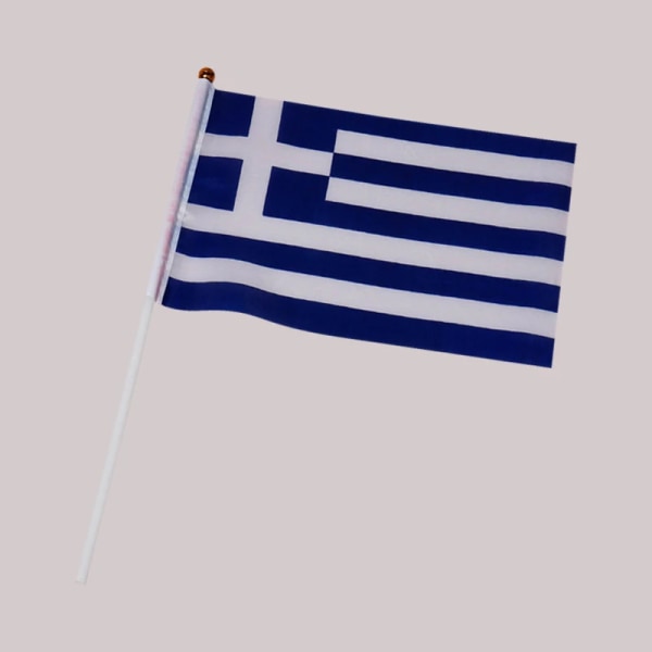 Anpassad handflagga 100 st Greklands handflagga Nationell grekisk handflagga 14*21cm polyester flygande banderoll