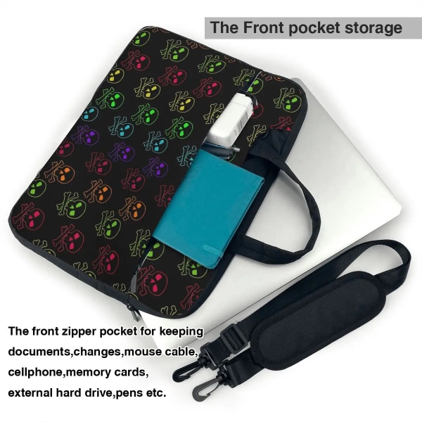 Laptopväska case Färgad Skelett Notebook-väska Trendigt mode 13 14 15 Snygg Stötsäker datorväska för Air Pro Asus As Picture 14inch