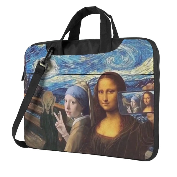 Mona Lisa Starry Night Laptopväska Selfie Van Gogh För Macbook Air Pro Acer Dell Travelmate Stötsäkert case 13 14 15 15.6 Fodral As Picture 13"