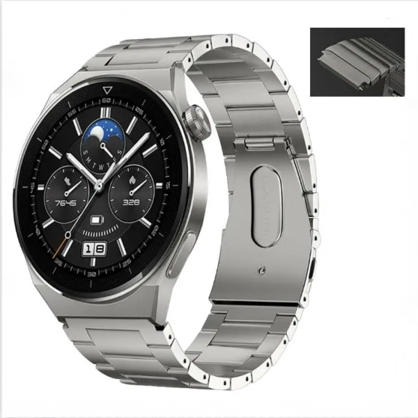 22mm titanlegeringsrem för Samsung Galaxy watch 46mm Gear S3 Huawei watch 3/GT2 Pro företagsarmband för Amazfit GTR 47mm Silver Amazfit GTR 47mm