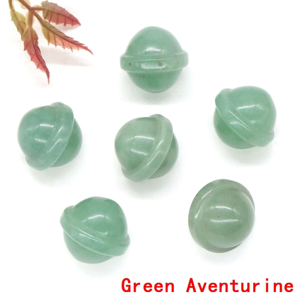 20 mm Planet Staty Naturlig Ametist Kristaller Reiki Healing Ornament För Att göra Energistenar Smycken Halsband Hänge Heminredning Green Aventurine 10 pcs