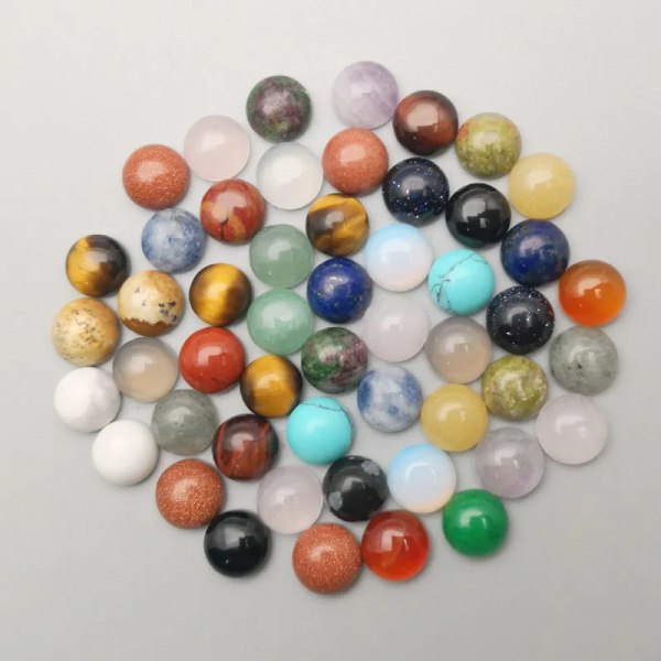 100 STK Bra kvalitet 8MM blandade naturstenspärlor runda cabochon för smycketillverkning Ring Tillbehör grossist gratis frakt cherry quartz