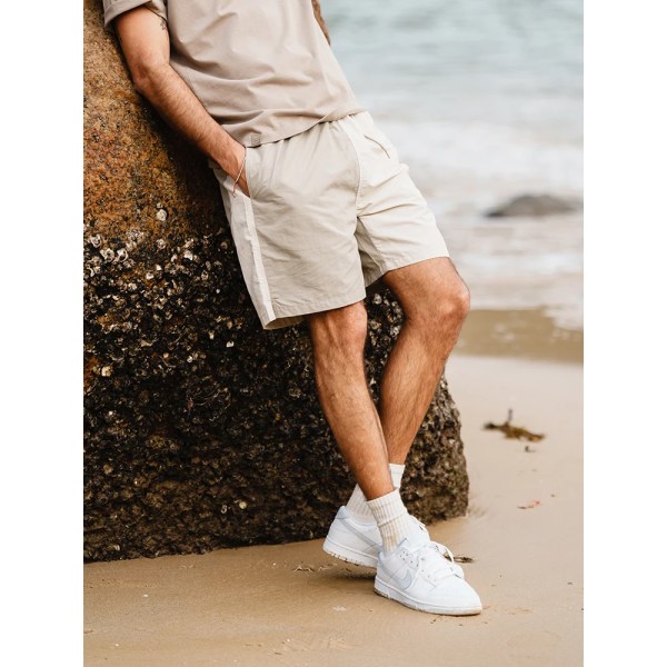 2023 Sommar Nya Oversize utomhusshorts Herr Tunna Strandbyxor i kontrastfärg Khaki Grey Beige XS REC 40-50KG