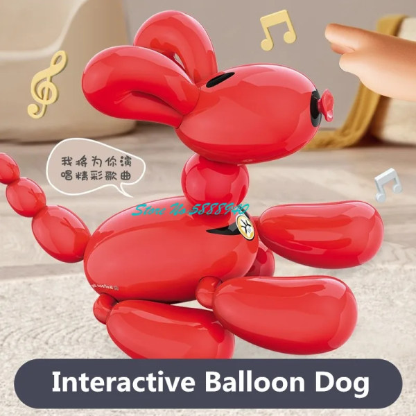Touch Sensitive Smart Balloon Fjärrkontroll Robot Dog 2.4G Sing Dancing Auto Demo Röststyrning Science Fiction Elektrisk RC Dog Red