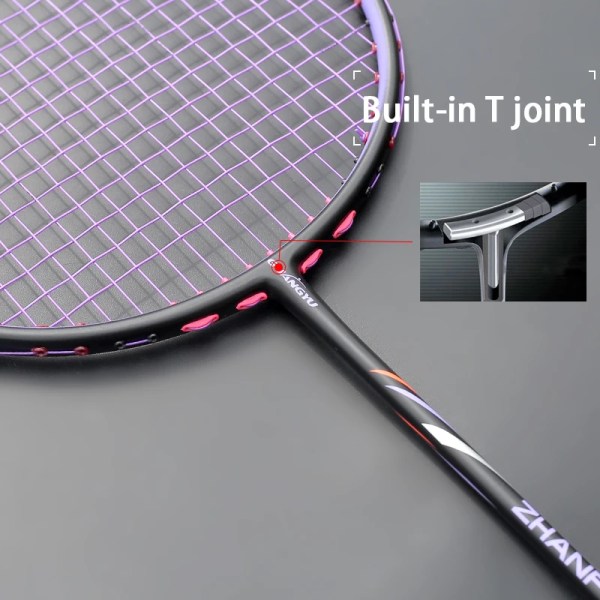 Professonal 10U 52g G4 13KG Full Carbon Fiber Badmintonracket Strings Max Tension 30LBS Racket Med Väskor Träningsracket Orange