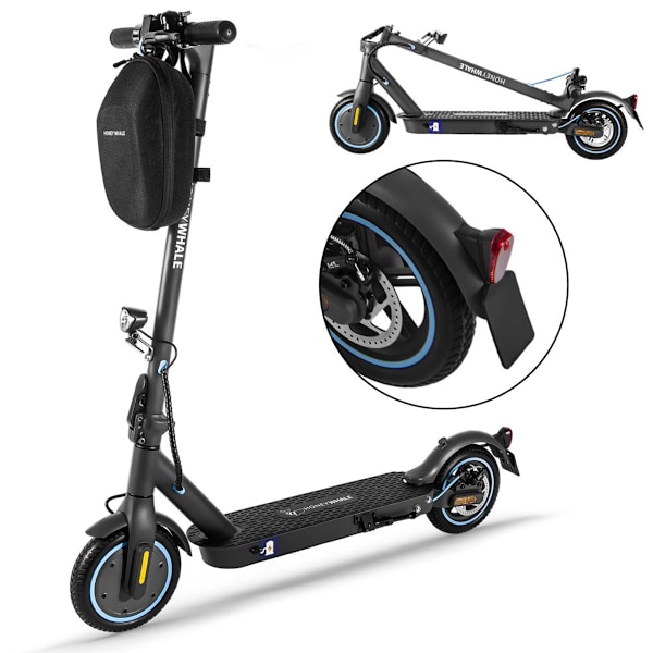 HONEY WHALE E9 El-Scooter med 8,5 Tums Däck, 350W 36V 7,5Ah Smart APP-Kontroll