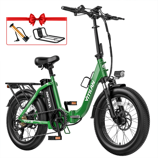 Vitilan U3 Vikbar Elcykel - 750W 48V 13AH - Stegen Genom - grön