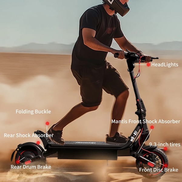 iScooter W8 Vikbar El-Scooter - 500W 48V 10.4Ah, 9,3-tums Däck, App-kontroll