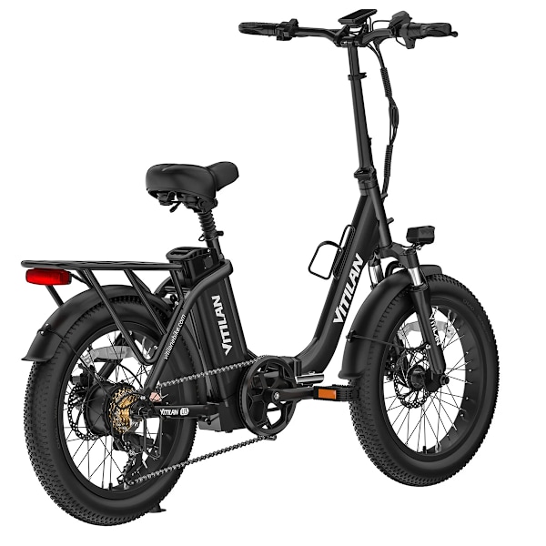 Vitilan U3 Vikbar Elcykel - 750W 48V 13AH - Stegen Genom - svart