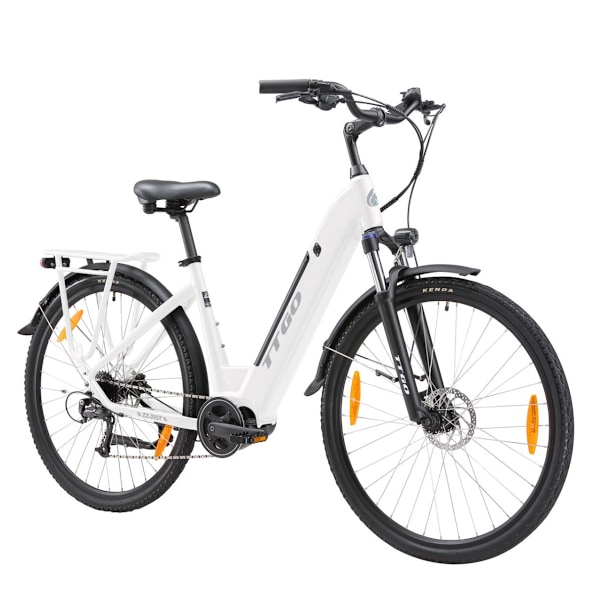 TTGO XK-ZZ-28ST Elcykel, Bafang Mittmotor 250W, 36V 20Ah, Vit vit New Version