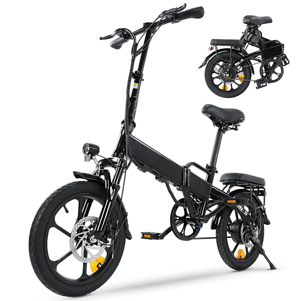 iSinwheel U3 Vikbar Elcykel - 16\" - 500W 36V 7.8Ah - svart