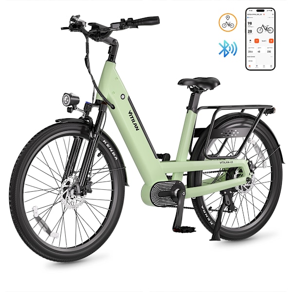 VITILAN L5 Urban Commuter Elcykel - 500W 48V 15Ah - Vridmomentsensor - grön